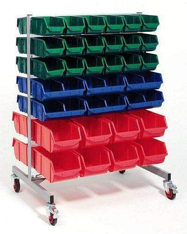 eco parts bins on louvre panel trolley