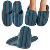 Blue Boho Stripes Decor Slippers