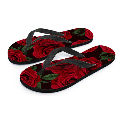 Red Roses Flip Flops