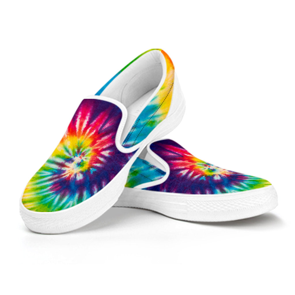 Colorful Tie Dye Spiral Print Slip On 