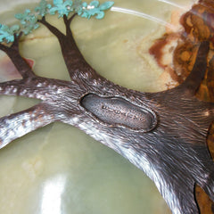 tree, copper, patina, fleur de lis, wall art, artist, metal