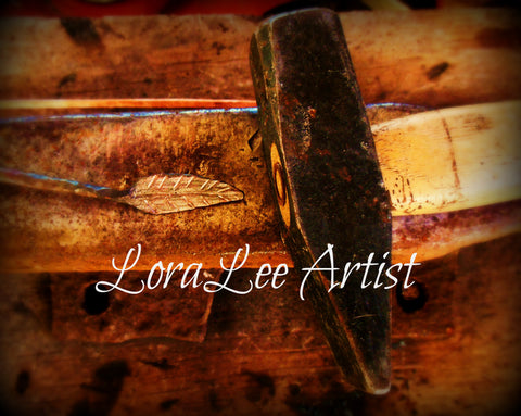 hammer, anvil, blacksmith, copper, leaf, feather, artist, metal artist, forging