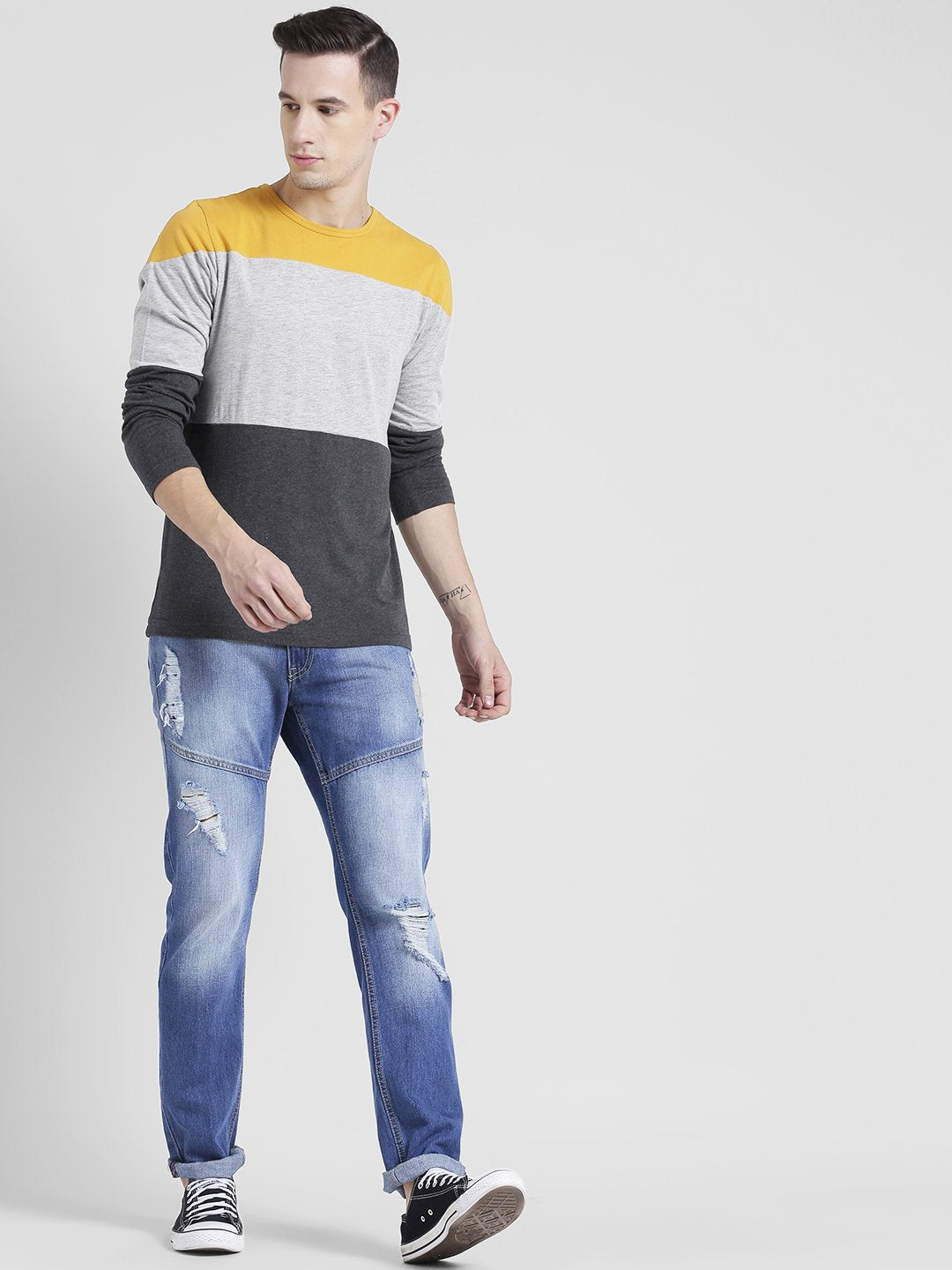 denim full sleeve t shirt