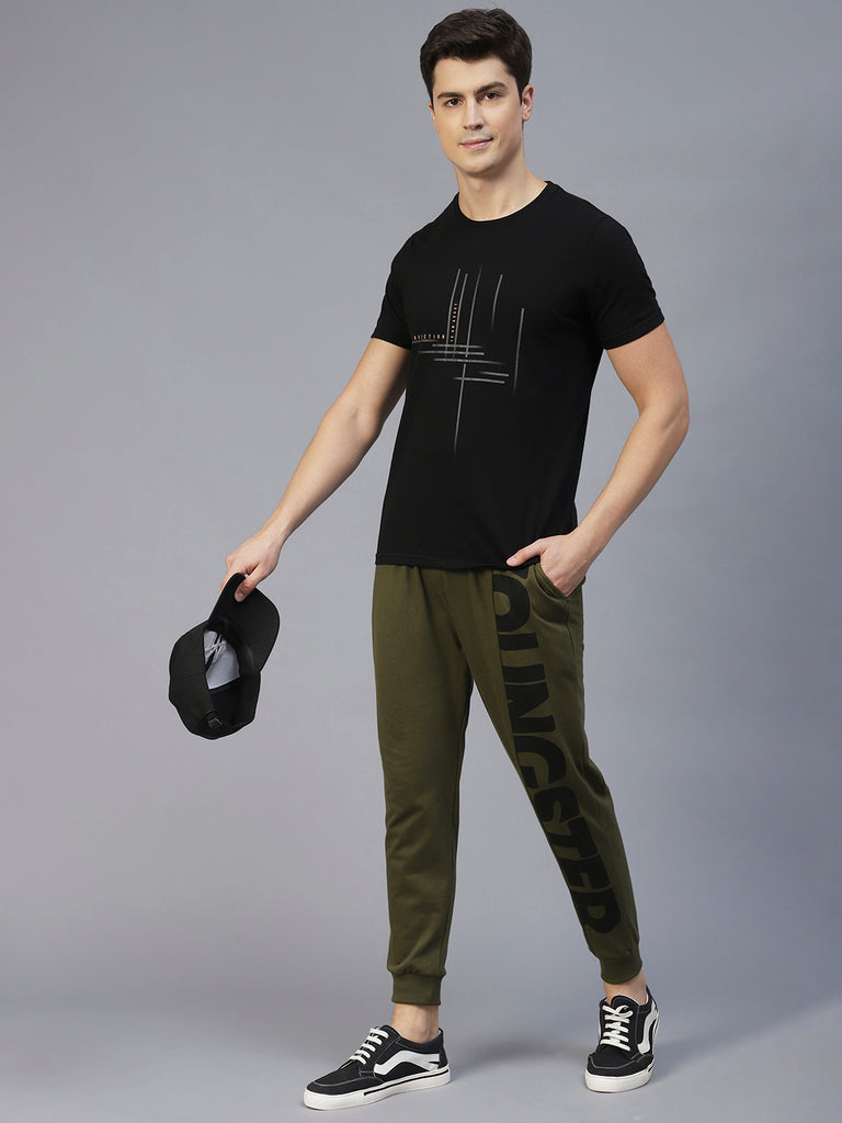 Buy RIGO Men Jump Printed Terry Joggers online