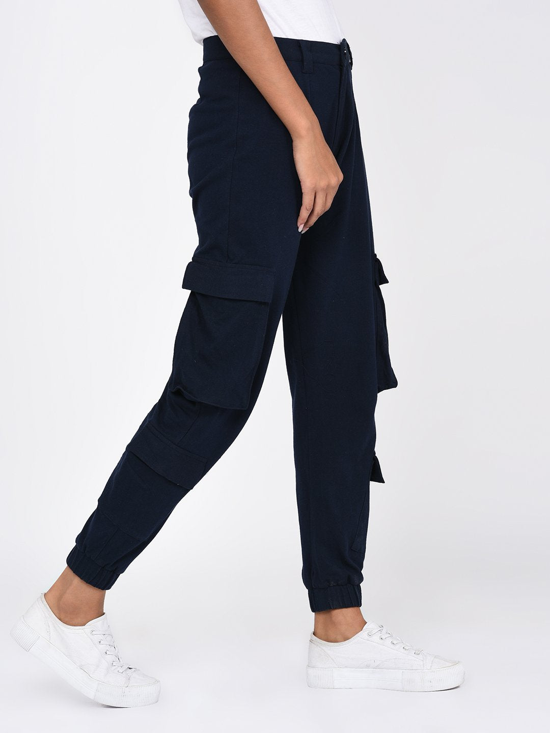 navy blue cargo joggers womens