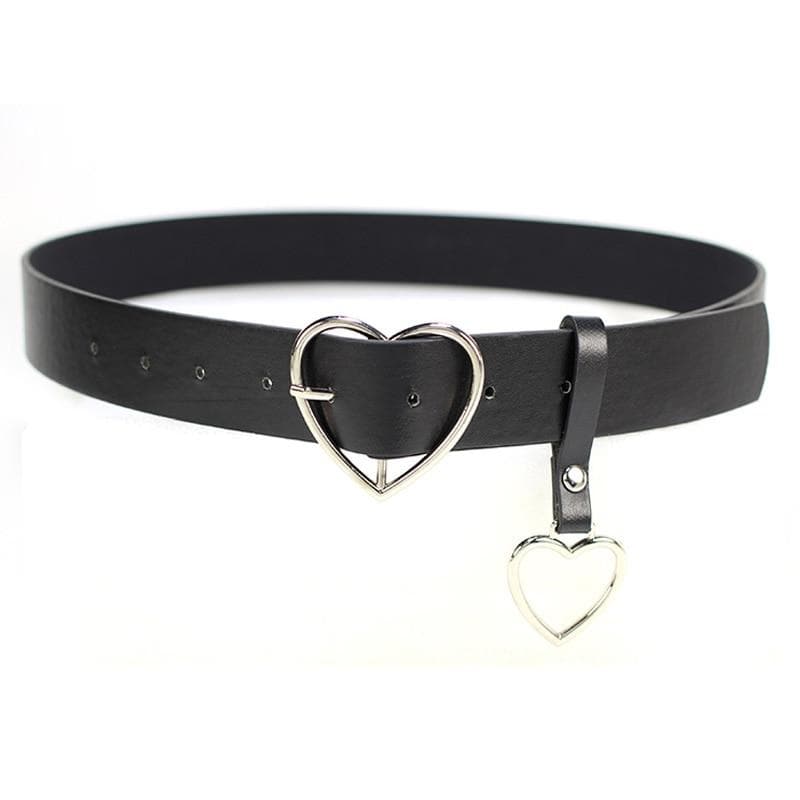 Faux Leather Belt with Heart Buckle + Pendant – Lianox