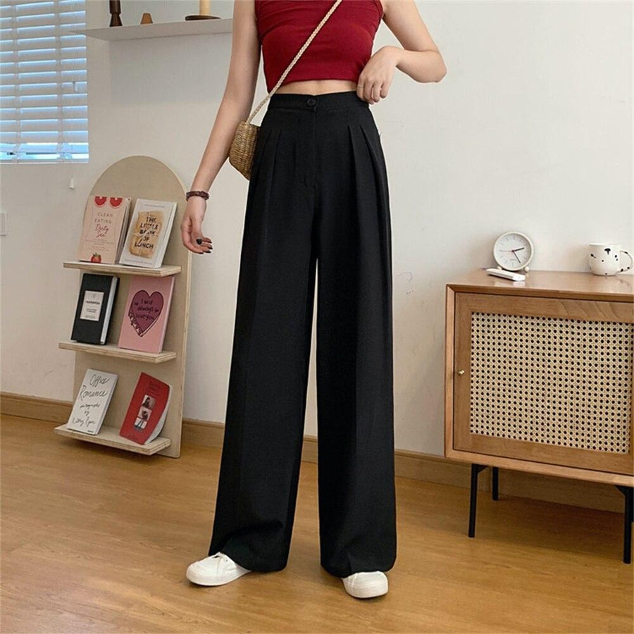 High-Waisted Pants With Straight Cut