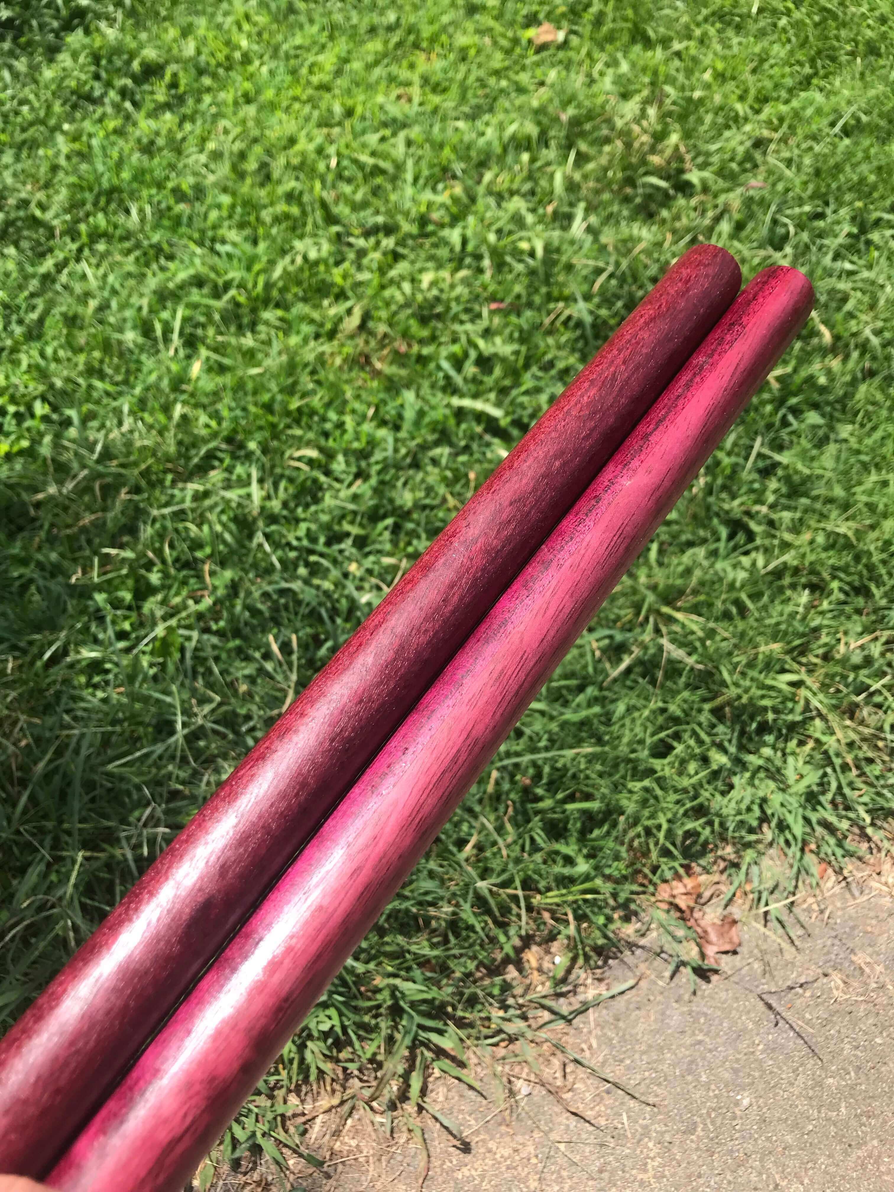Purpleheart Tanbo Pair/Escrima Sticks 1" 21" Laminated, Arnis Martial Arts, Kali Sticks