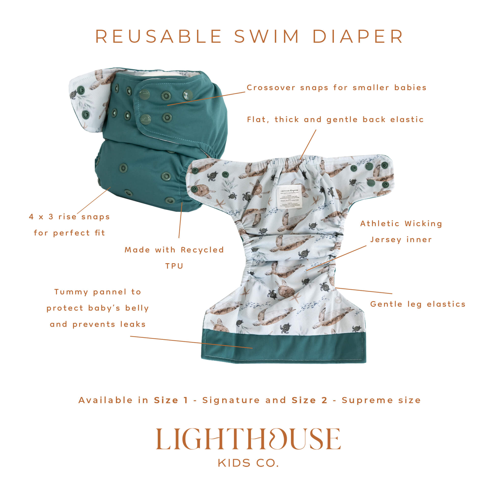 Reusable Swim Diaper AWJ - Peekaboo Island Leaves – Cloth Diapers ...