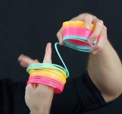 Bringing fingertips to outside of slinky