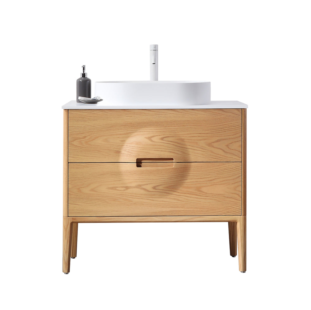 Colmar 36 Whitewash Oak Freestanding Modern Bathroom Vanity Kartonrepublic
