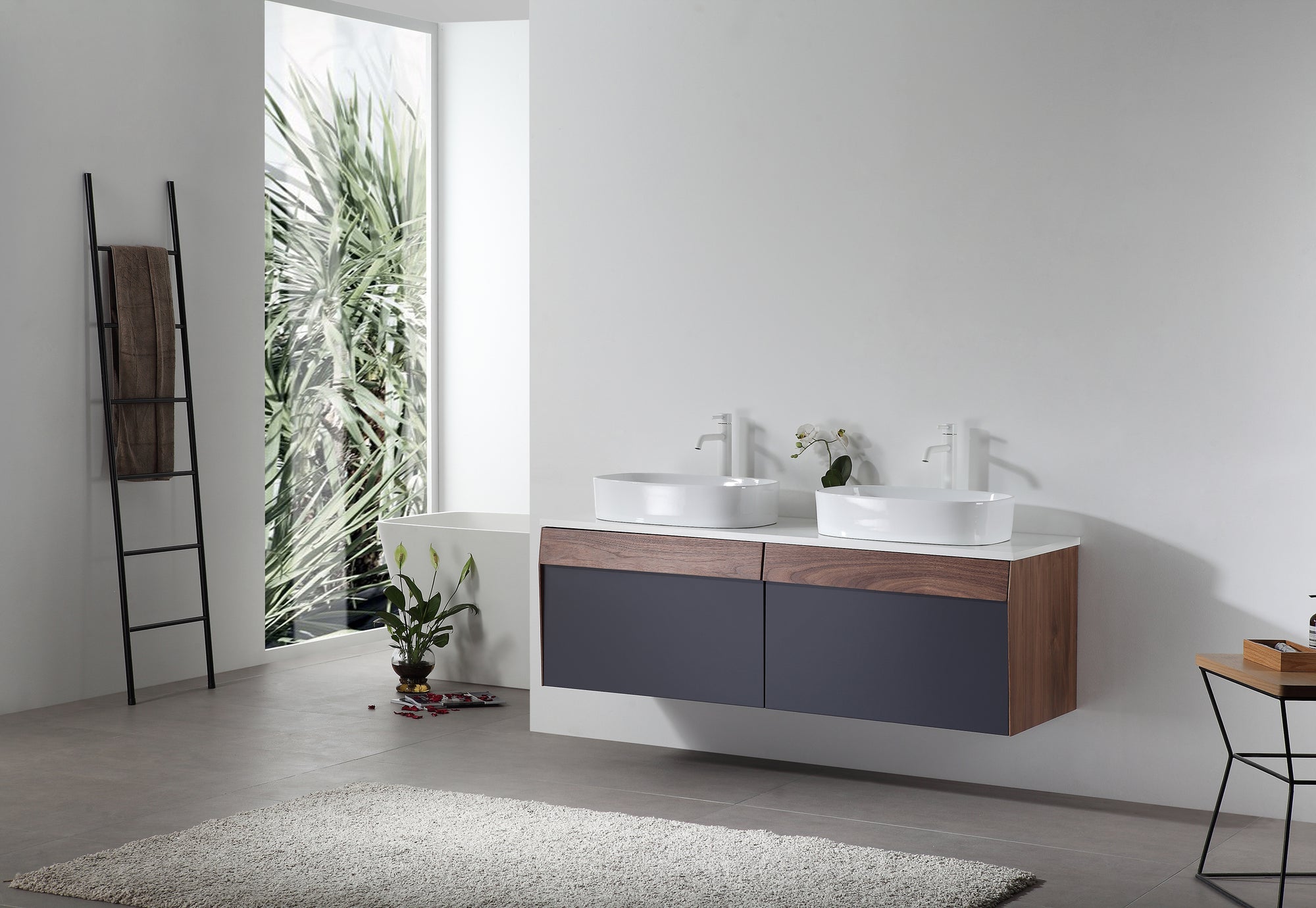 Modern Dark Blue Bathroom Vanity