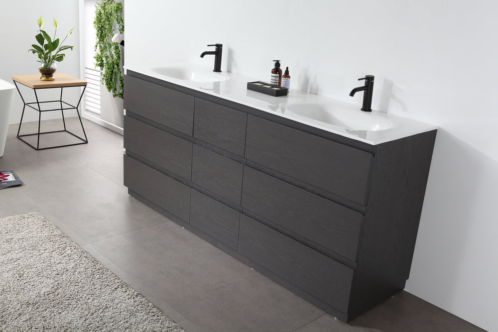 Rothenburg 72 Charcoal Freestanding Modern Bathroom Vanity Kartonrepublic