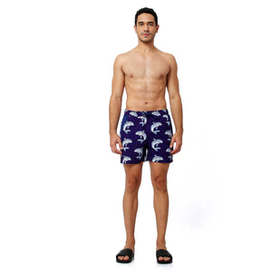 Camo Blue Print Swim Trunks