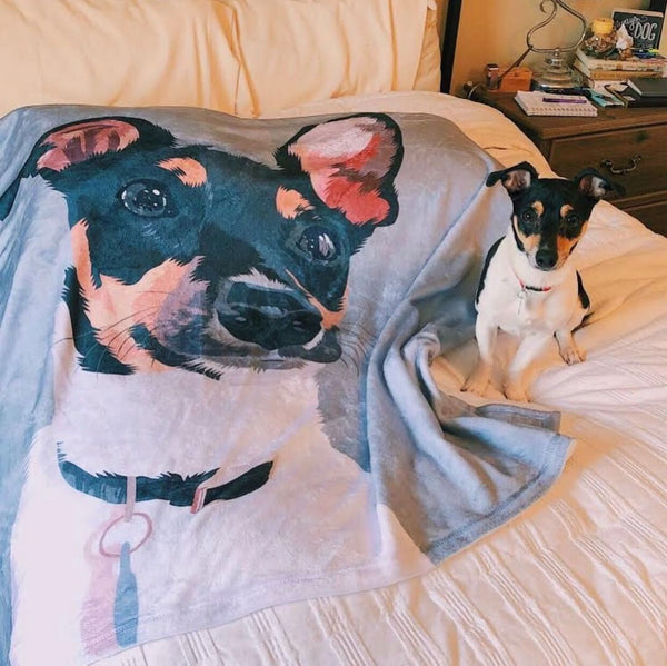 custom blanket with dog picture