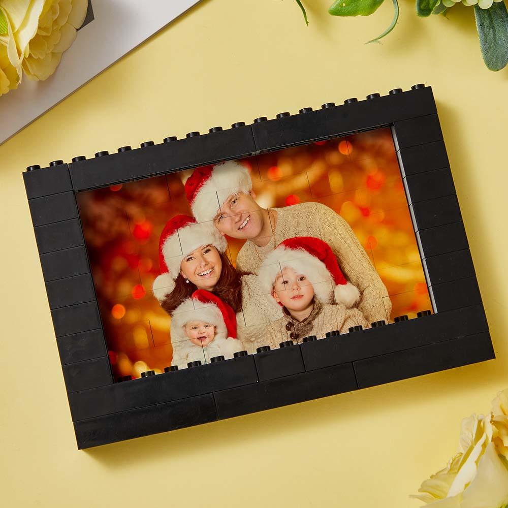 (Frame Only, No Text) DIY Square Shape Building Brick Frame Material Package Black 20*20cm