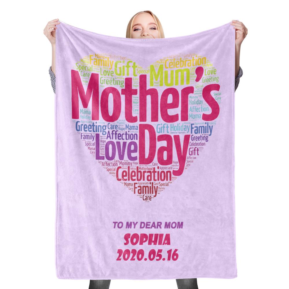 Custom Photo Blanket Mother's Day Gift Blanket for Mom
