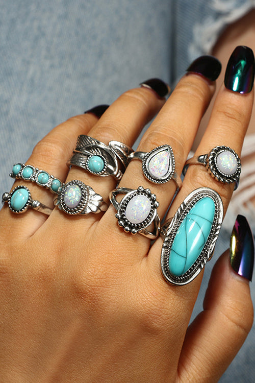 Vintage Turquoise Rings Set – Amilyonline