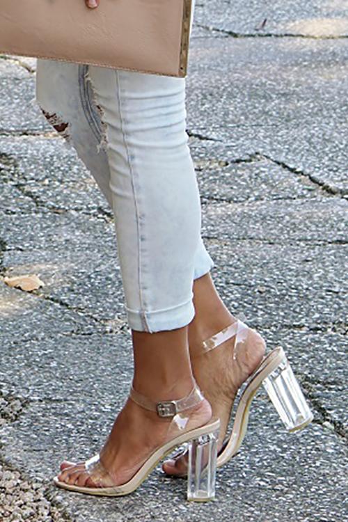 clear high heels