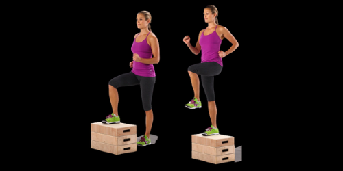 Step up workout strengthens the legs