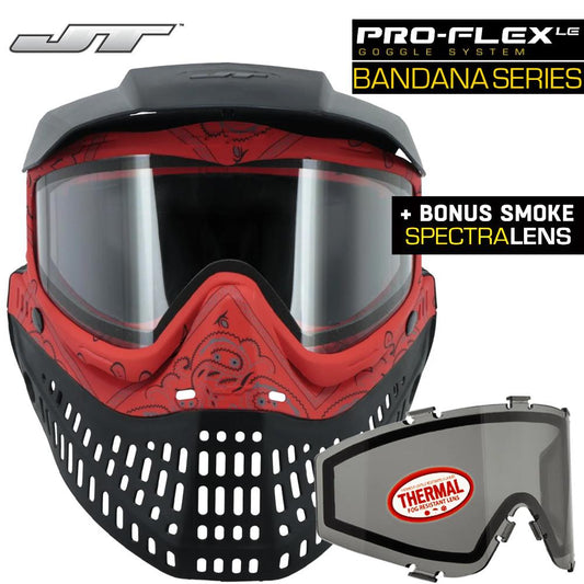 JT PROFLEX PAINTBALL MASK - BLACK BANDANA W/CLEAR LENS – Elite