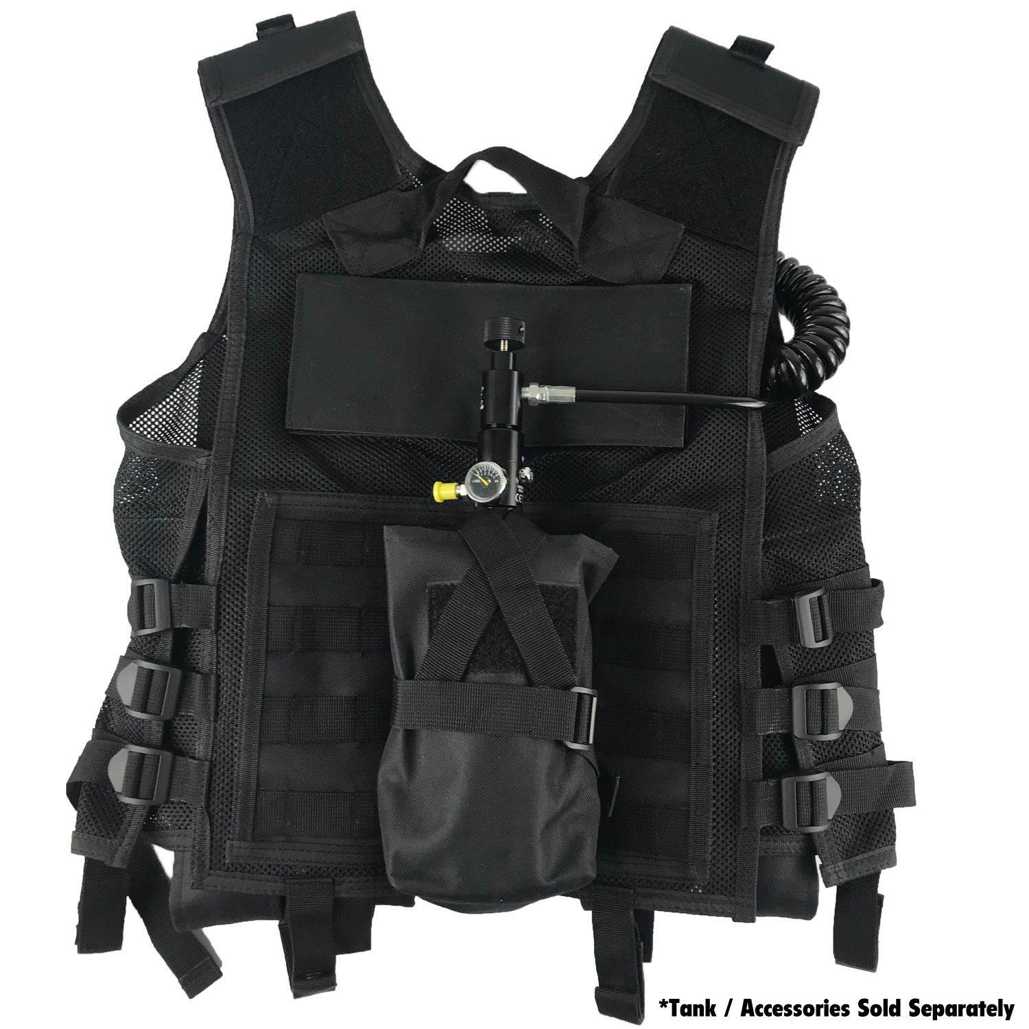 Maddog Tactical Paintball Battle Vest | Holds 6 Pods & Tank Up to 90ci ...