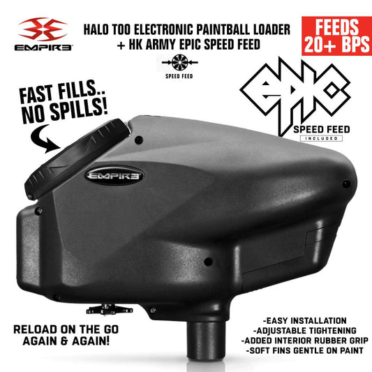 Empire Halo Too Paintball Loader - Black From Paintball Deals