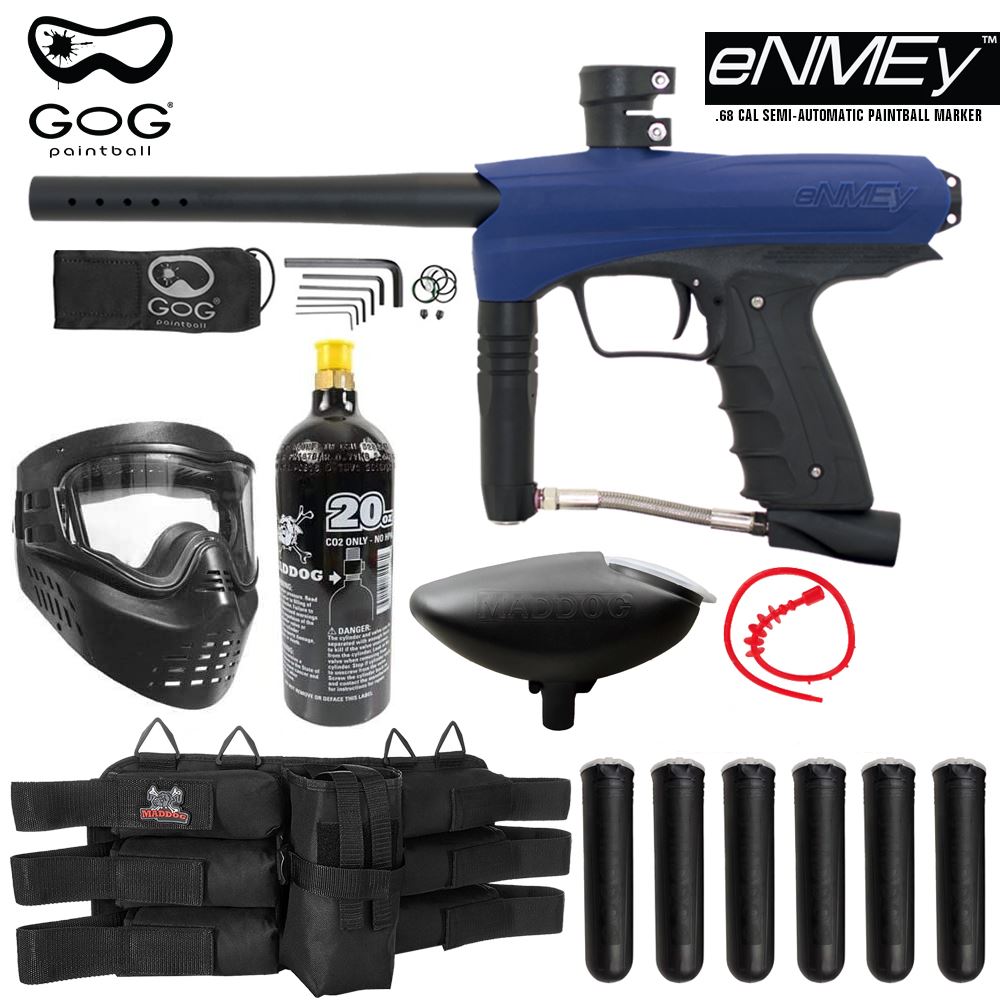 Maddog GoG eNMEy Paintball Gun Marker Titanium CO2 Starter Package