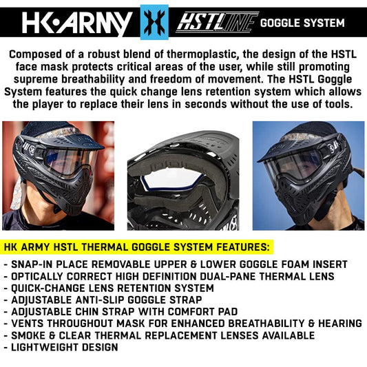 HK Army HSTL Goggle Paintball Airsoft Mask with Anti Fog Thermal Lens