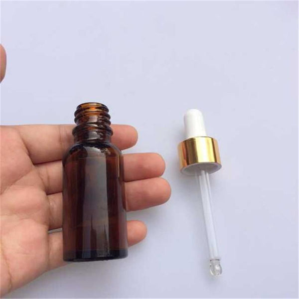 Wholesale 20ml Amber Glass Liquid Pipette Bottle Eye Dropper Oil Drops Aromatherapy 24pcs/lot - Ecart