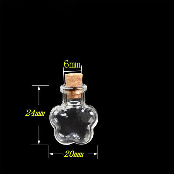 Wholesale Mini Glass Bottles Flower Key Pendants Bottles With Chains Lobster Clasp For Phone Bracelets Necklace 2016 New 10pcs - Ecart