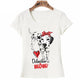 Lovely Dalmatian Dog Mom Print T-Shirt Hipster Woman Casual Tops Cute Girl White Tee shirt Fashion Women Short Sleeve - Ecart