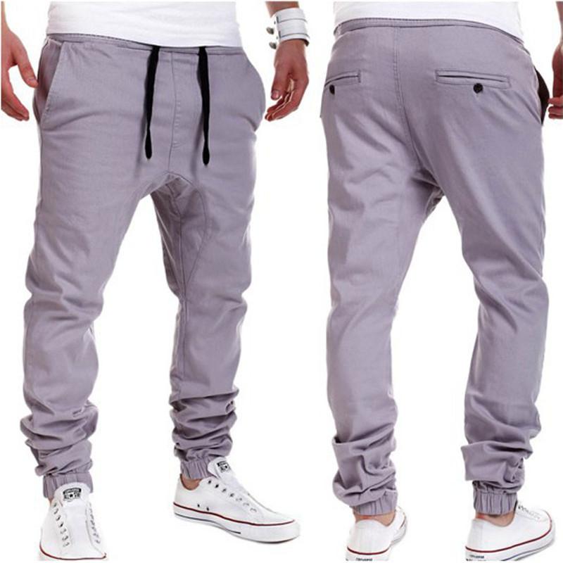 mens grey cuffed joggers