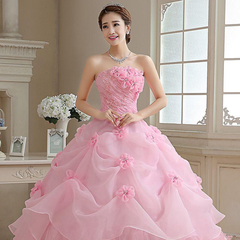 Пышные платья розового цвета