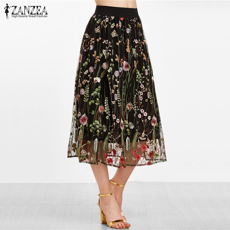 ZANZEA Women Vintage Skirts 2017 Summer 