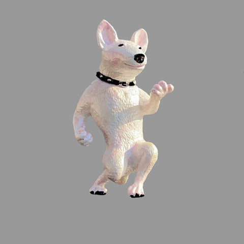 white dog dancing