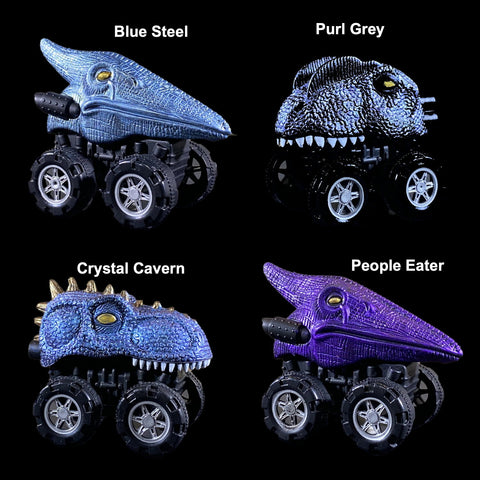 Blue Steel, Purl Grey, Crystal Cavern and People Eater figures