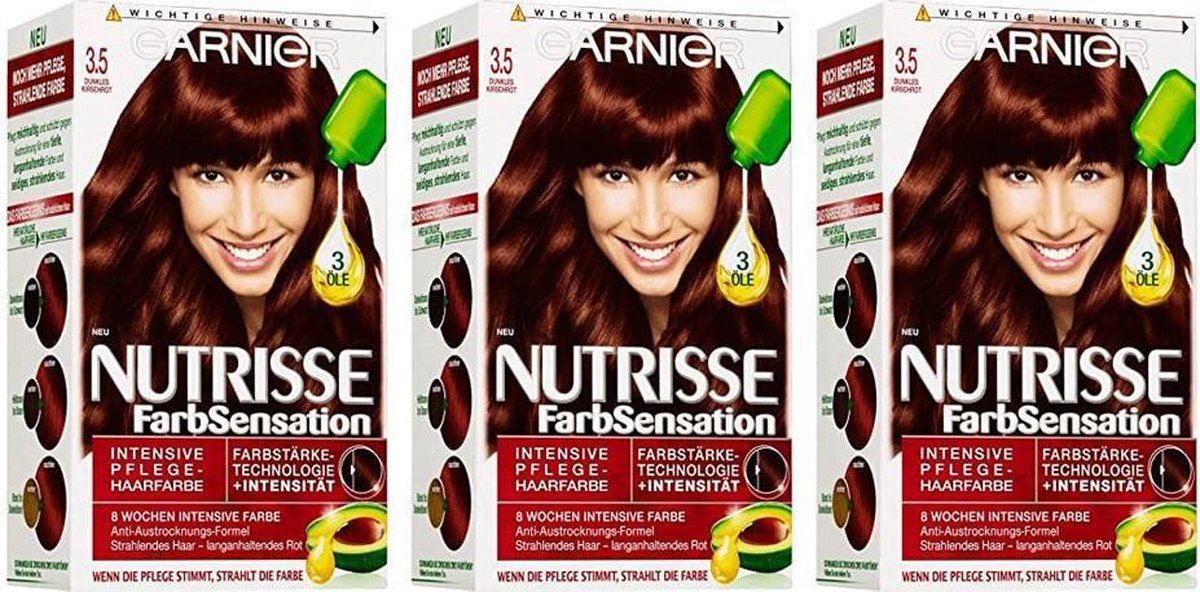 Garnier Nutrisse Farbsensation Garnier | We Are cosmetic 3 Granier Cherry | - x Dark 3.5 Red Pack - Eves: Multi Haarverf honest