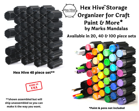 Hex Hive 2.0 Storage Organizer 100 Piece Set for Craft Paint, Salon Ha –  Marks Mandalas
