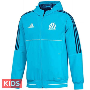 Kids - Olympique Marseille Soccer Tracksuit 2017/18 Light Blue - Adidas – SoccerTracksuits.com