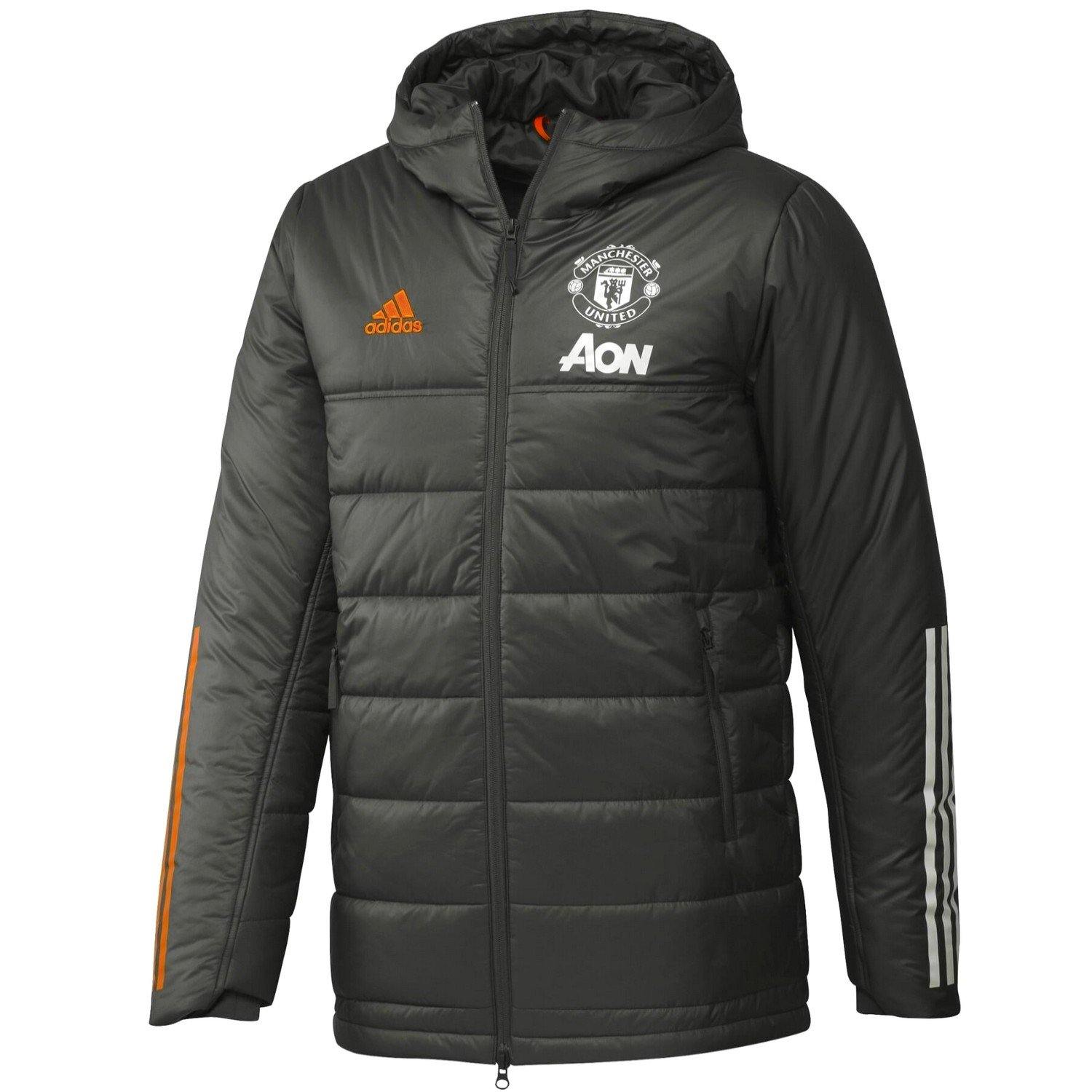 Manchester United soccer green bench padded jacket 2020/21 - Adidas ...