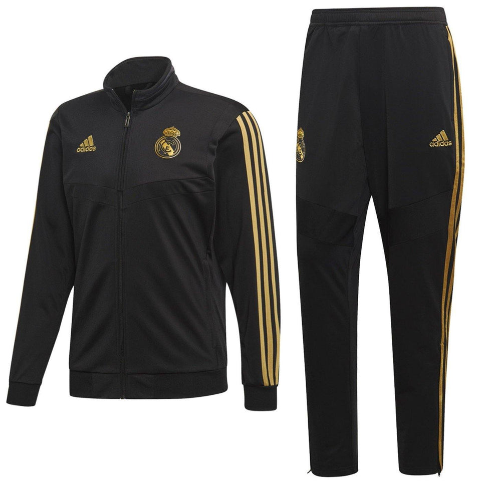 Real Madrid soccer black bench training tracksuit 2019/20 - Adidas –