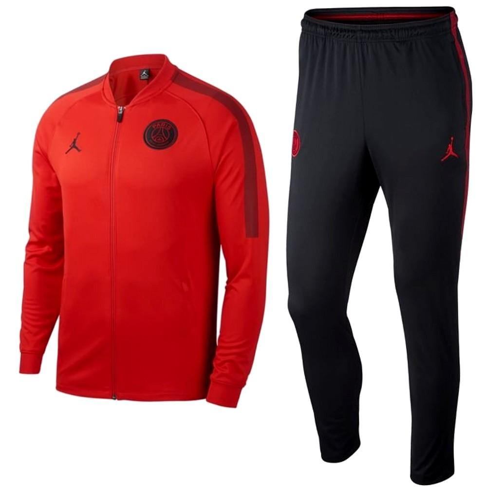 jordan tracksuit black and red