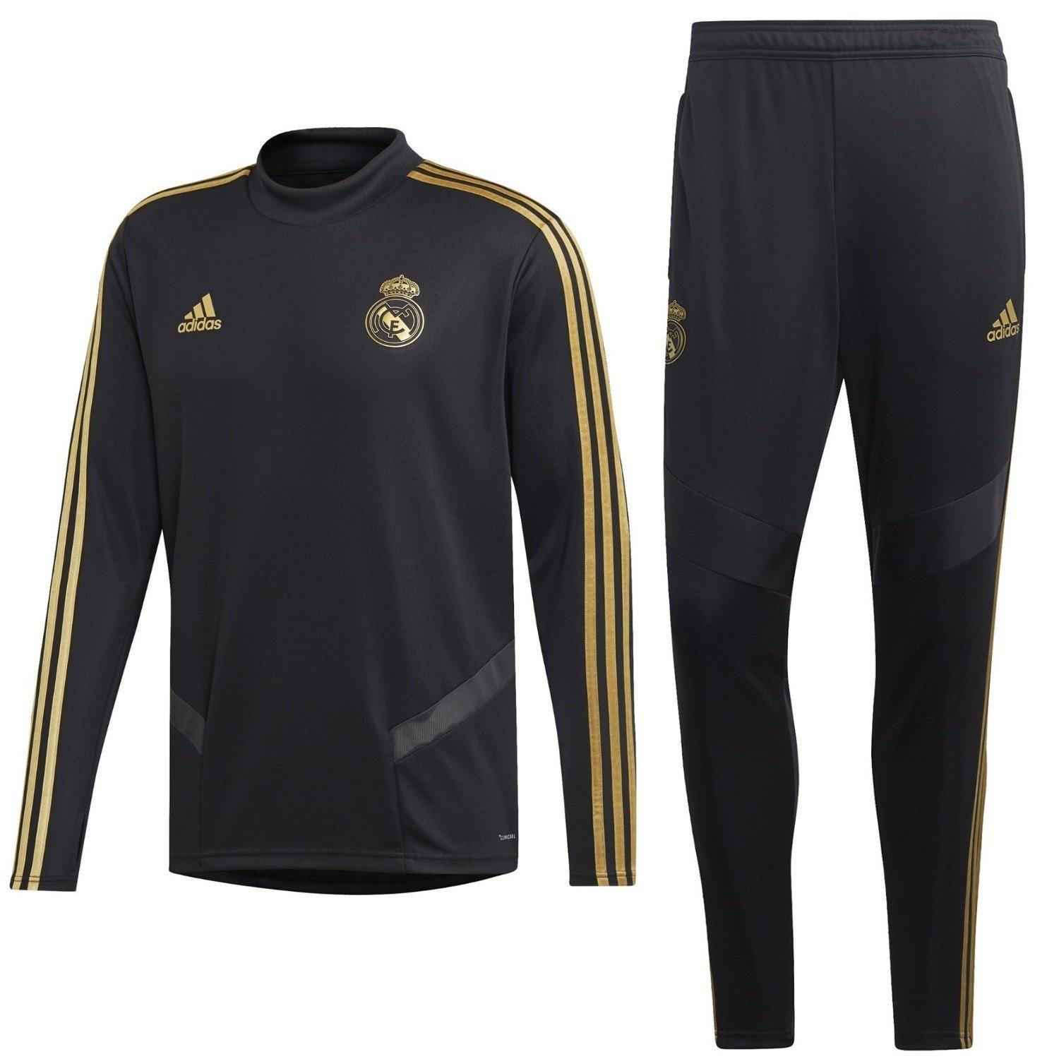 Real Madrid soccer black technical training tracksuit 2019/20 - Adidas ...