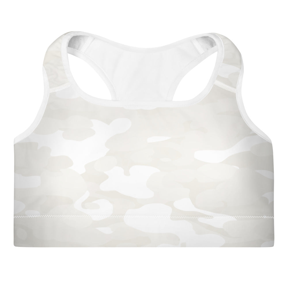 white camo sports bra