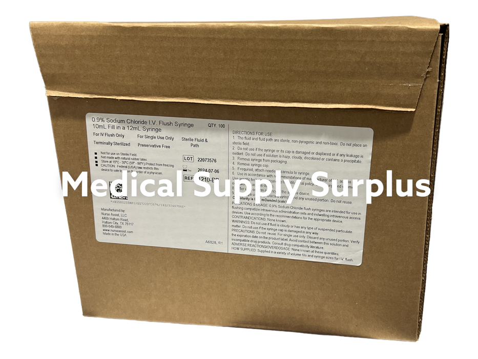 Nurse Assist™ IV Flush 0.9% Saline Flush Syringe 10ml - 1210-BP - Medical Supply Surplus