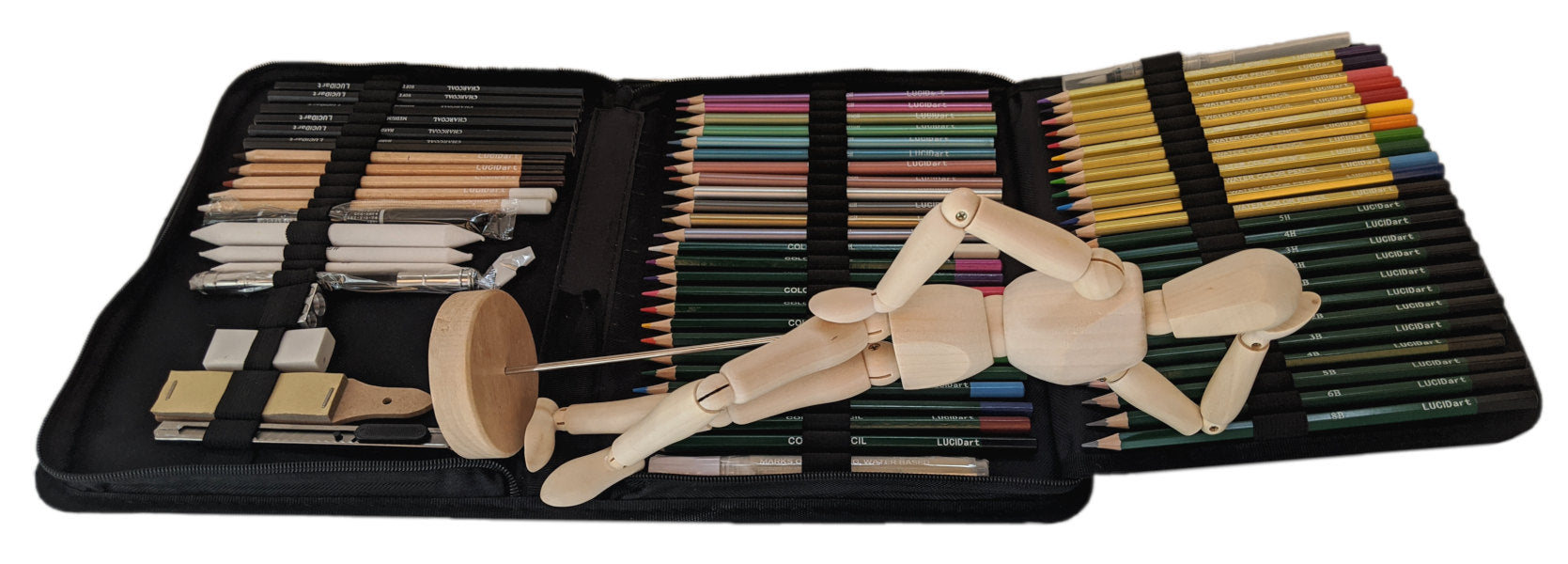 71-Piece Drawing Kit + Art Mannequin