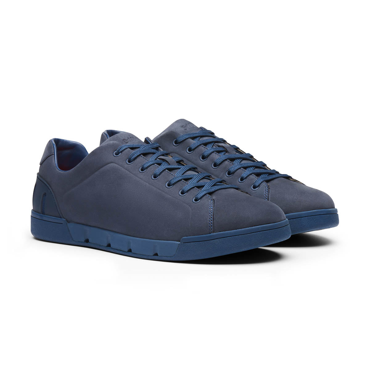 navy blue leather tennis shoes