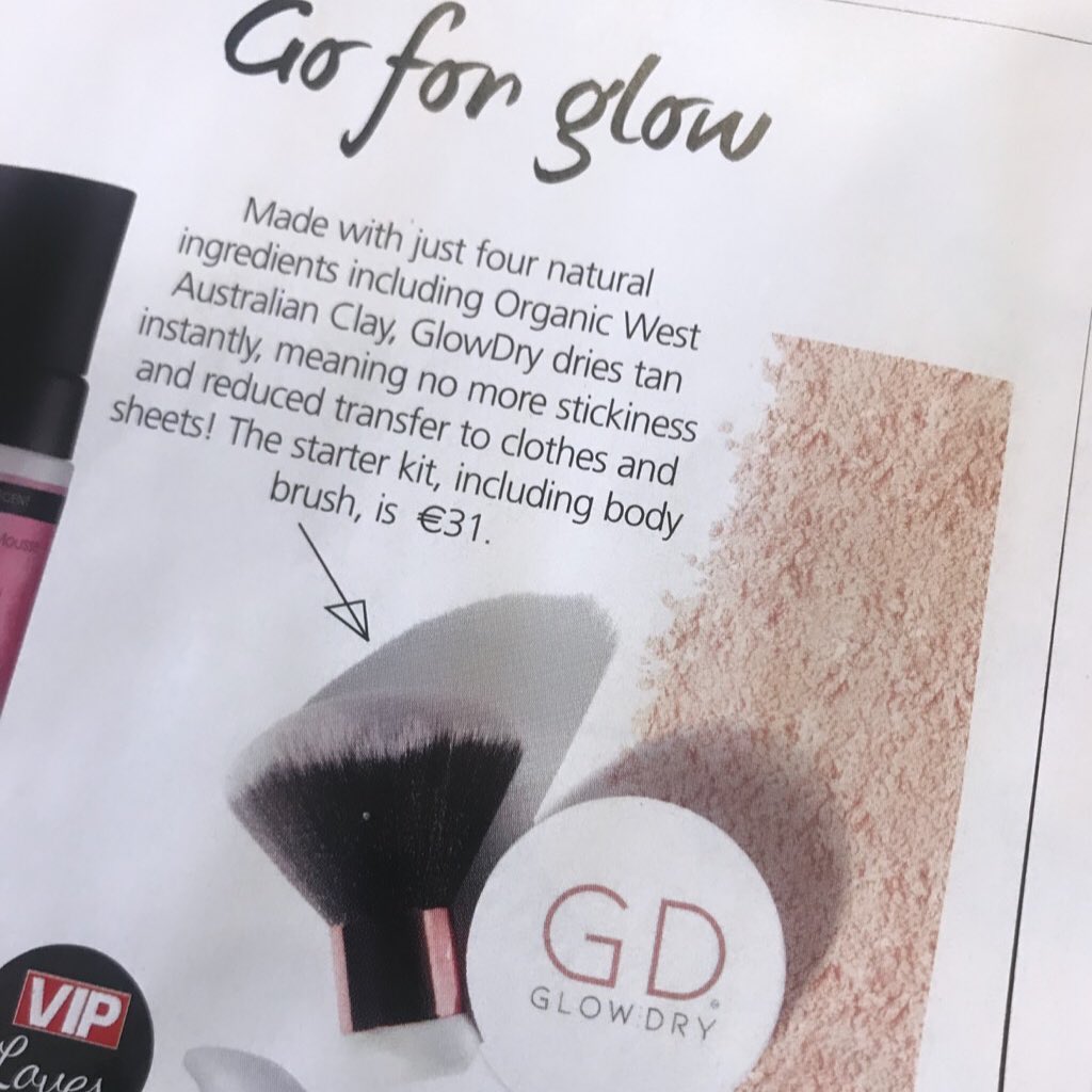 Go for the glow! - GlowDry Australia beauty feature, VIP Magazine Ireland August 2019