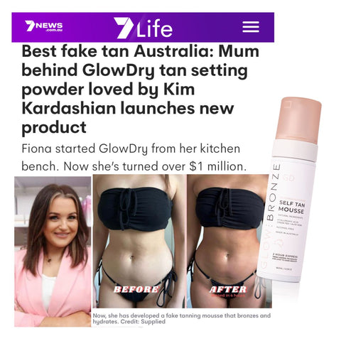 7 news australia - best fake tan - mum being glowdry launches new product